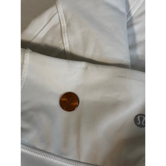 Lululemon Leggings Women's White Side Pockets Lined‎ Size 8 - Picture 7 of 11